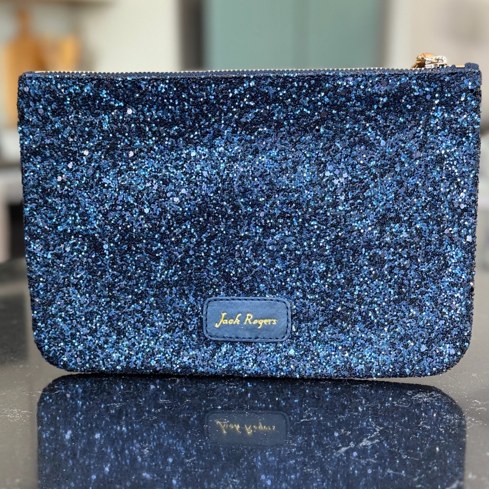 Jack Rogers Sparkling Navy Pouch Clutch